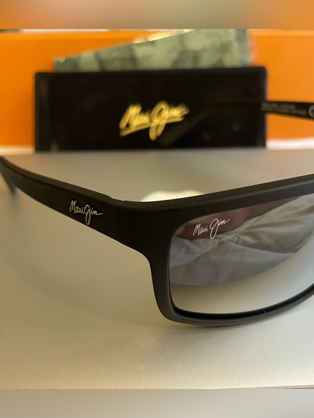 Maui Jim Matte Black Frame with Gray Polarized Lenses Wrap Sunglasses - Picture 10 of 16
